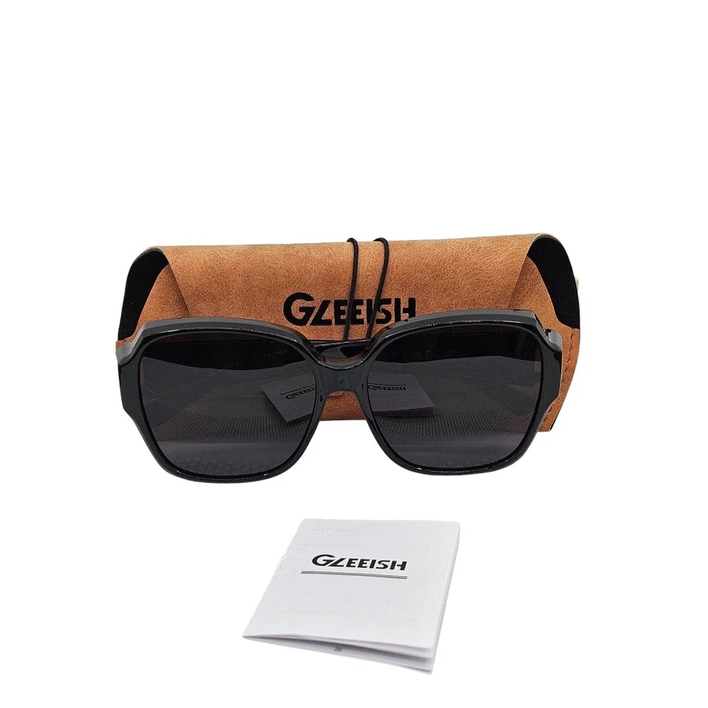 Gleeish Polarized Fit Over Sunglasses Black Oversized Square GST8709-P-01-09 NEW - Picture 1 of 8